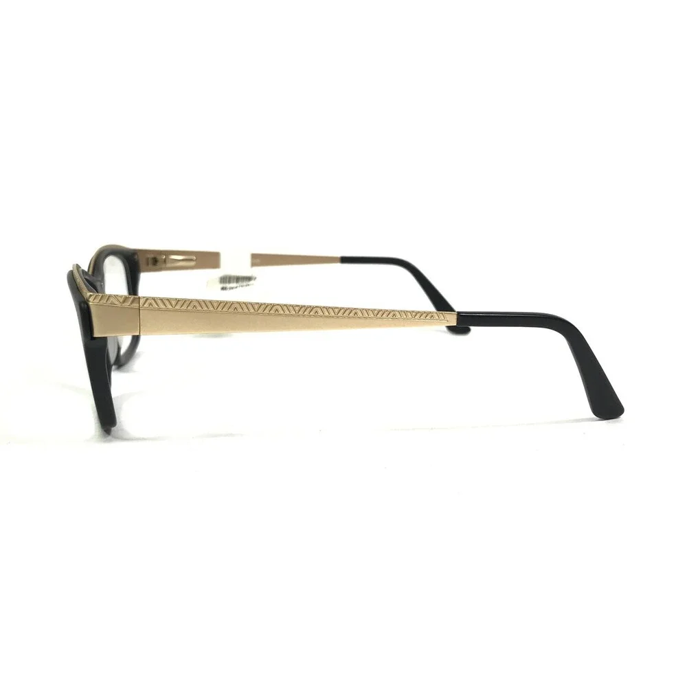 Roberto Steffani RS 160 COL 90 Eyeglasses Frames Black Gold Square 54-15-135